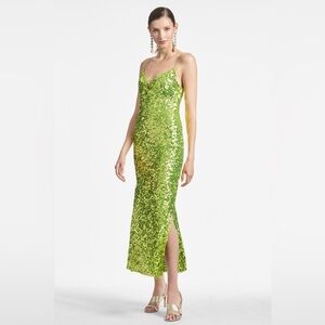 Sachin & Babi Sequin Sanza Dress - Chartreuse